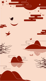 玄关山水鸟砖块