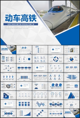 高铁动车和谐号PPT模板