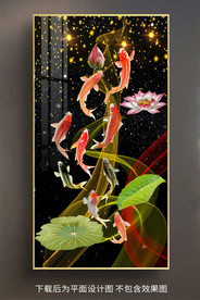 原创玄关九鱼图装饰画