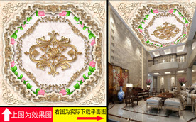 欧式金属花纹天顶壁画