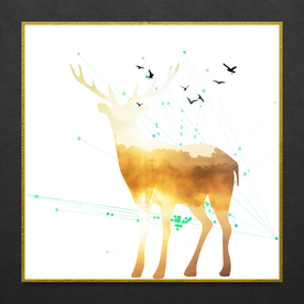 麋鹿装饰画