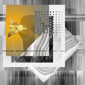 抽象线条金箔几何晶瓷画装饰画