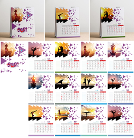 2021牛年瑜伽运台历日历设计