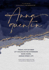 轻奢渐变深蓝色婚礼海报迎宾海报