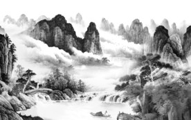 国画大气唯美山水 TIF分层