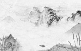 国画 意境唯美山水 TIF分层