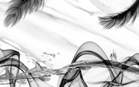 爵士白意境唯美羽毛 TIF分层