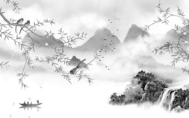 简约 意境唯美山水 TIF分层