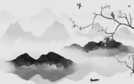 花鸟意境高端山水 TIF分层