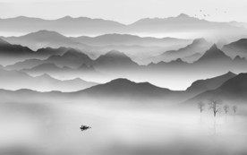 灰色意境唯美山水 TIF分层