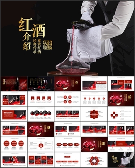 红酒葡萄酒尊贵葡萄酿造PPT