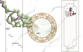 古典花鸟背景墙