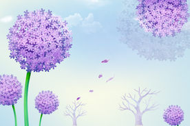 蒲公英背景装饰画