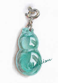 手绘彩铅翡翠葫芦吊坠