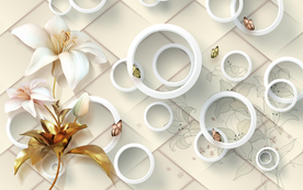 玉兰花空间背景装饰画