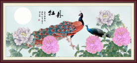 孔雀牡丹图