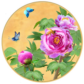 原创高清牡丹蝴蝶装饰画