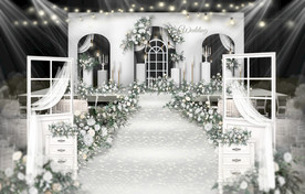 白绿韩式小清新婚礼效果图