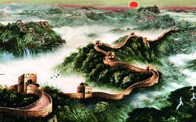 中式长城背景