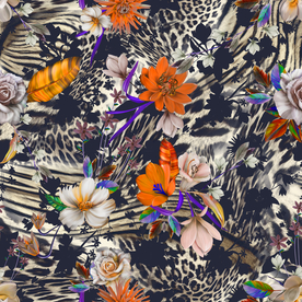 大牌 豹纹 手绘花 奢侈图案