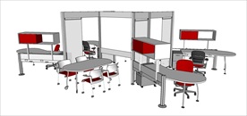 草图大师模型办公桌