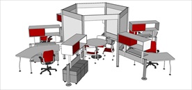 草图大师模型办公桌