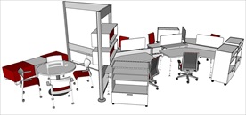 草图大师模型办公桌