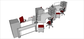 草图大师模型办公桌