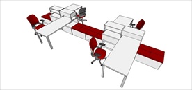 草图大师模型办公桌