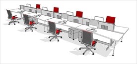 草图大师模型办公桌