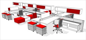 草图大师模型办公桌