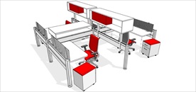 草图大师模型办公桌
