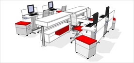 草图大师模型办公桌