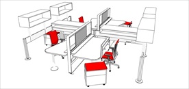 草图大师模型办公桌