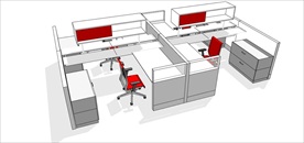 草图大师模型办公桌