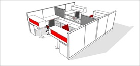 草图大师模型办公桌