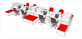 草图大师模型办公桌