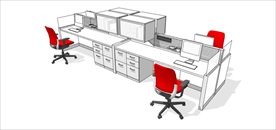 草图大师模型办公桌