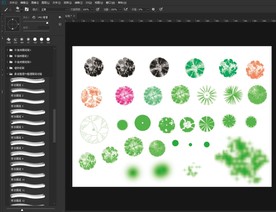 上百款平面树笔刷 景观设计