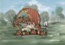 户外美式乡村甜品区