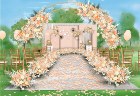 香槟色户外婚礼仪式区