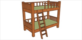 草图大师模型儿童上下铺