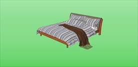 草图大师模型现代家具双人床