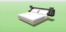 草图大师模型现代家具双人床