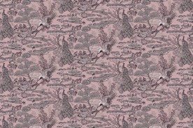 手绘西洋画雨林仙鹤宫廷壁纸