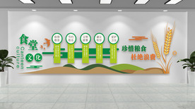 食堂文化墙珍惜粮食