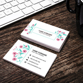 花卉名片正反双面PSD模板