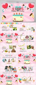 生日快乐纪念册电子相册PPT