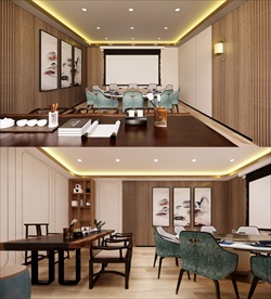 新中式茶室原创设计模型