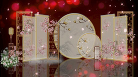 古典屏风旗袍秀 舞台背景视频